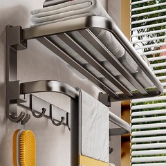 Towel rack bathroom punch-free towel rack integrated hanger kit toilet shower room bathroom shelf storage rack