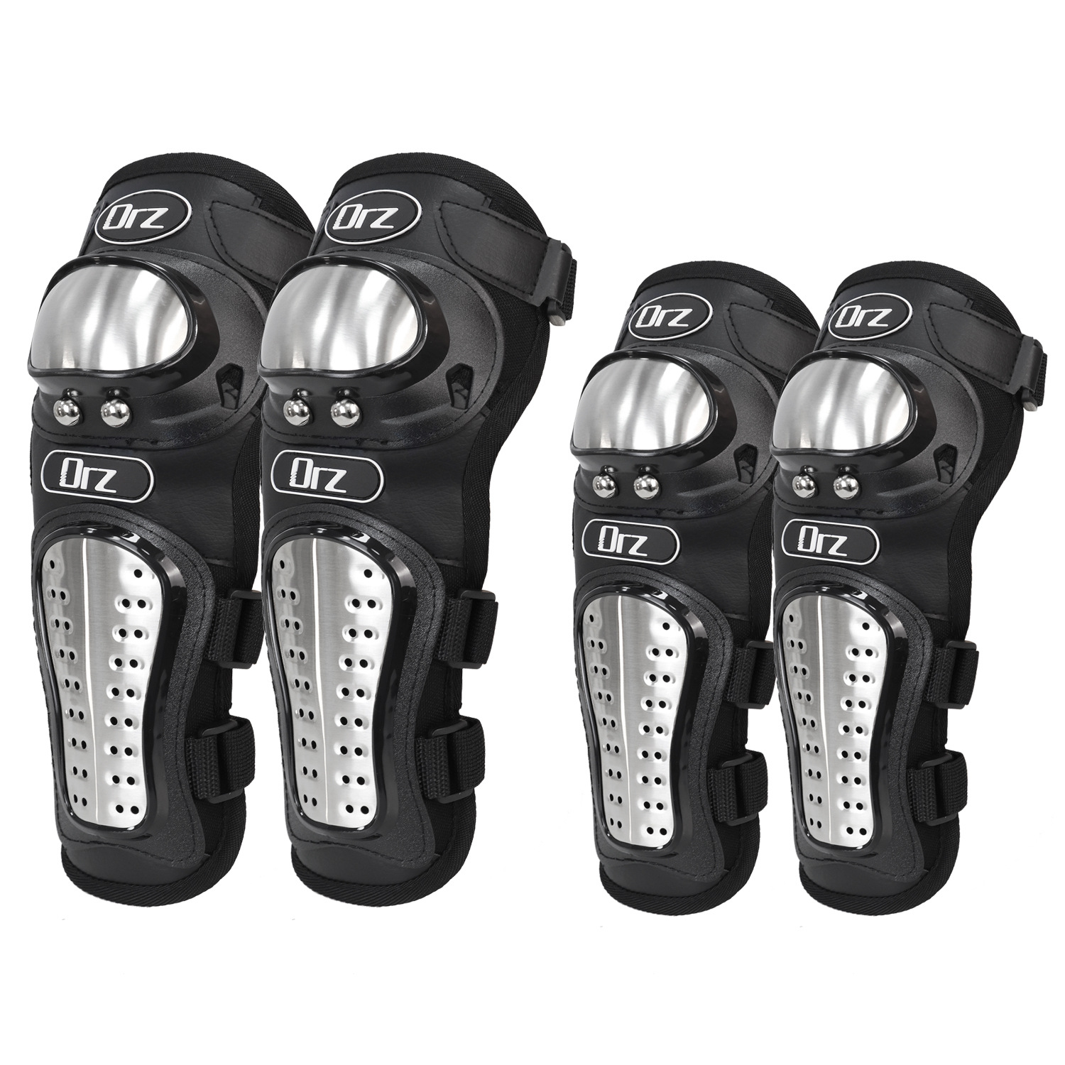 La primavera y el verano de la motocicleta rodillera de acero inoxidable almohadilla de codo de cuatro piezas Equipo de protección para hombres equipo de equitación Caballero resistente a la caída