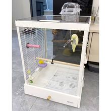 达洋鸟笼b4001牡丹虎皮鹦鹉透明玻璃横丝专业厂一件批发供应货源