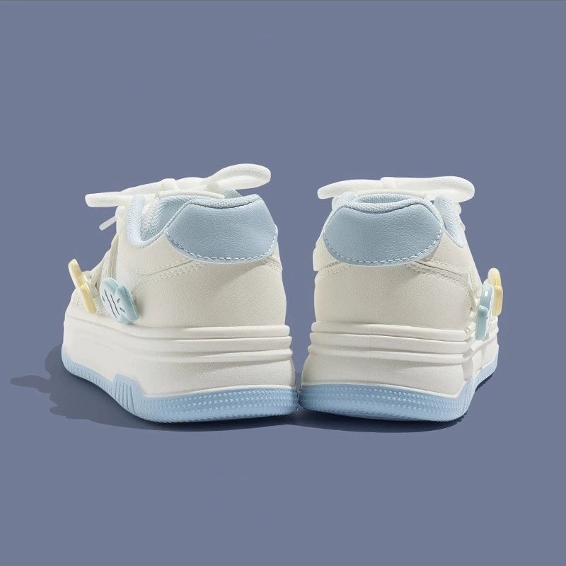 Summer white shoes, footwear, breathable universal sneakers platform