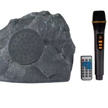 太阳能蓝牙音箱户外仿真石头防水室外庭院30W低音炮K歌无线麦克风