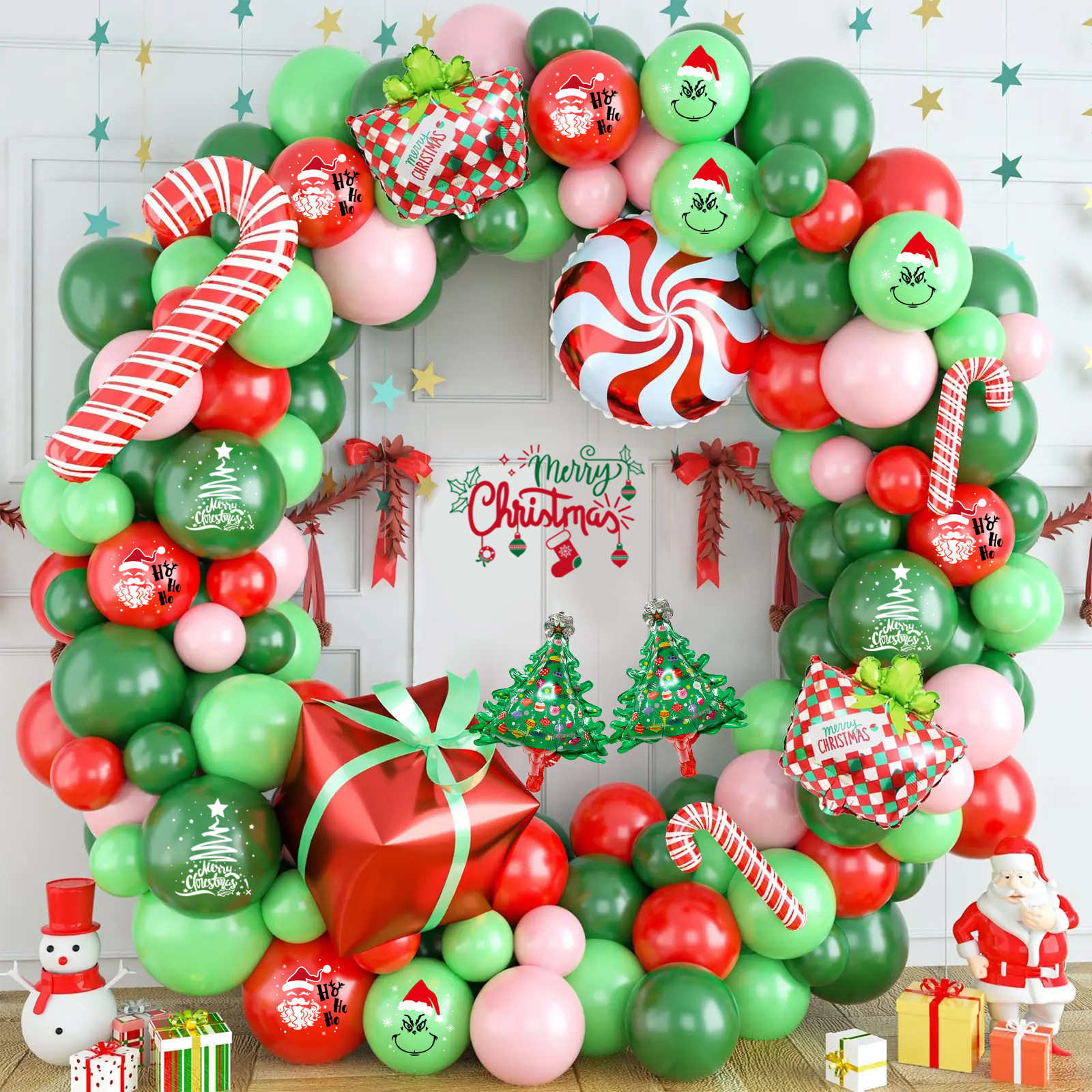 Conjunto de cadena de globo de anillo de Navidad