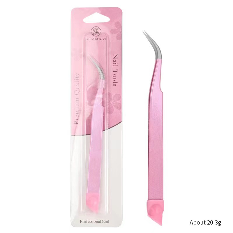 Pinzas multifuncionales de dos cabezas para uñas transfronterizas, abrazaderas de diamantes, barras de presión de silicona, pegatinas de uñas, herramientas de uñas