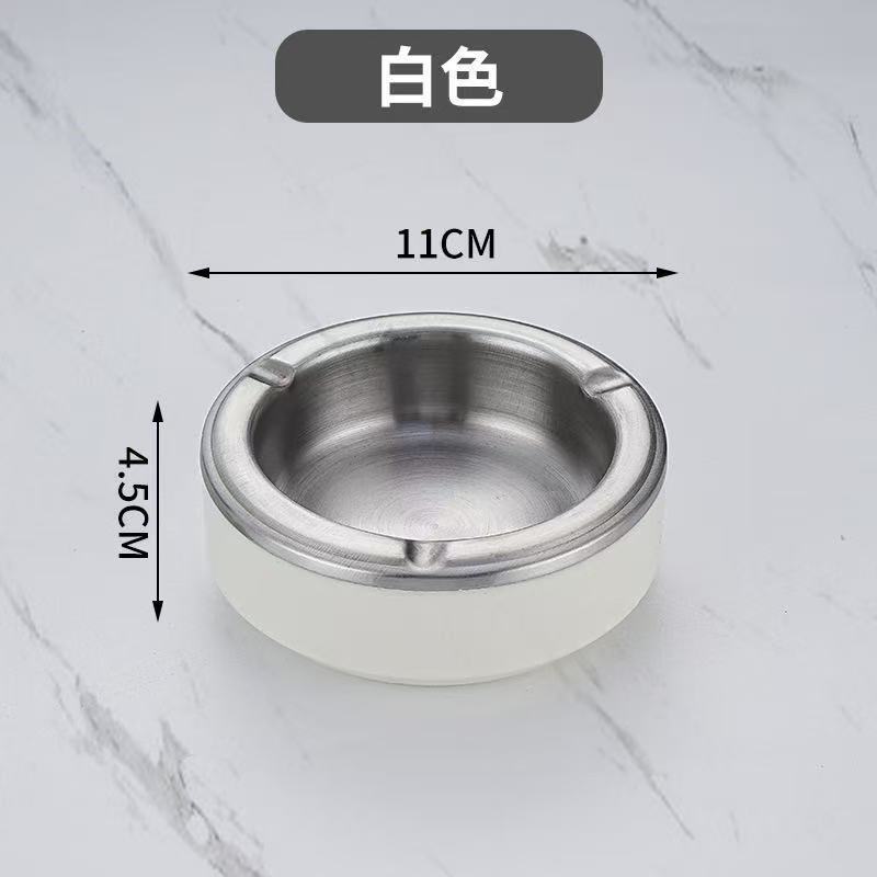 不锈钢双层烟灰缸家居客厅办公室网吧酒吧圆形彩色防风烟灰缸|undefined