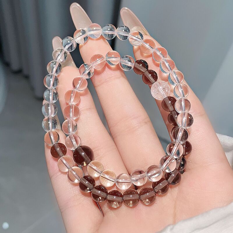 Little Red Book with Tea Crystal White Crystal Bracelet Multi-Circle Niche New Crystal Bracelet DIY Original