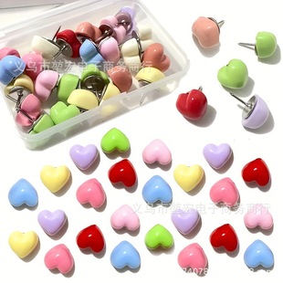 Cross-border Hot-selling Macaron Color Love Pin Creative Office Stationery DIY Heart-shaped Pin I-pin Pin Pin