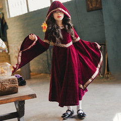 ハロウィーン子供服レトロ宮廷子供服魔女赤ずきん長袖中世ルネッサンスドレス