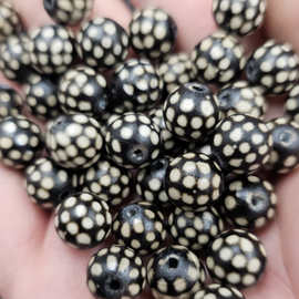 黑白玛瑙满天星玉石散珠10/14毫米天珠手链项链饰品手工配件珠子