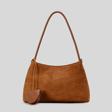 2025新款秋冬仿麂皮绒腋下包美拉德手提包百搭通勤单肩斜跨包