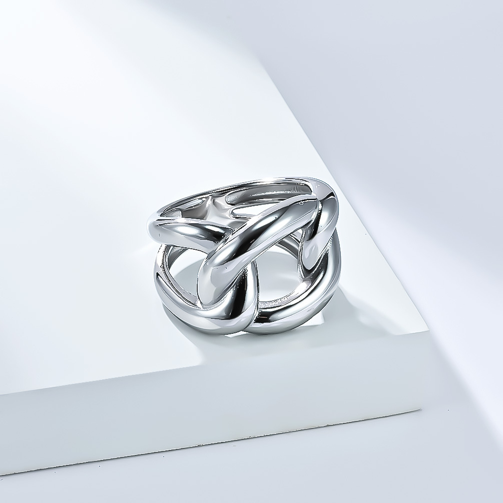 Minimalist Geometric Titanium Steel Ring For Women Irregular Shape_voghion.com