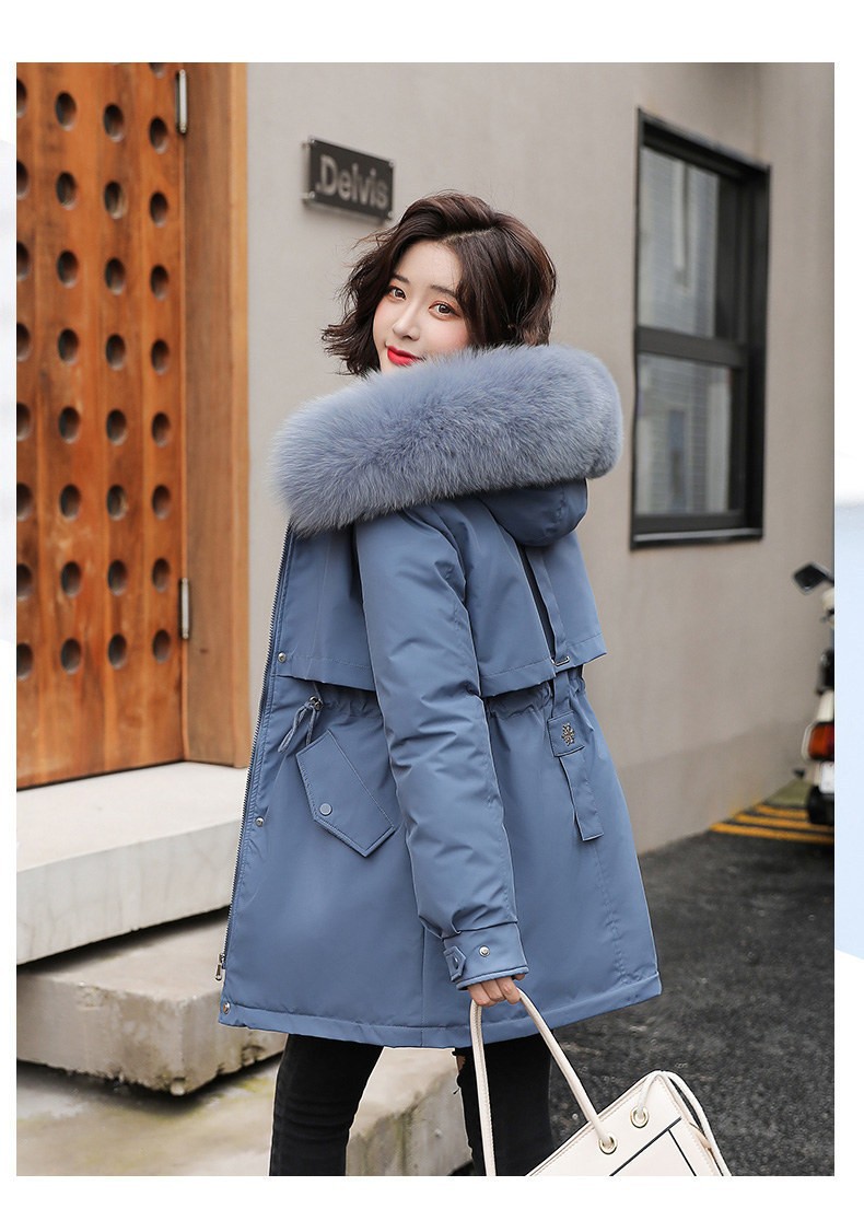 Pike wear mujer de longitud media 2024 invierno nueva moda acolchada de algodón cálida gruesa chaqueta de algodón casual de mujer image 11