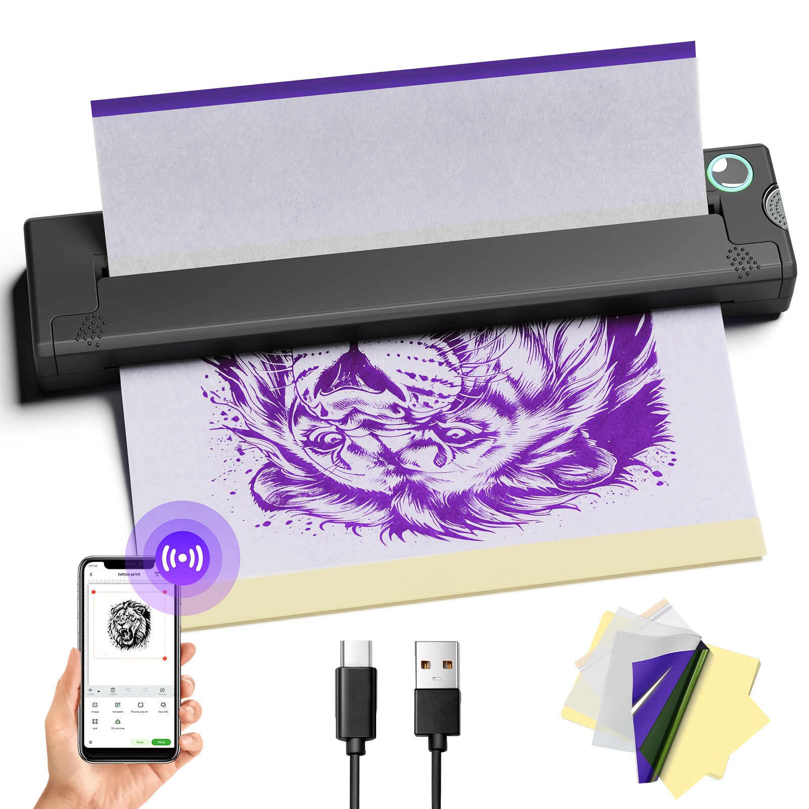 Compact Portable Wires Mini Tattoo Transfer Printer No 5