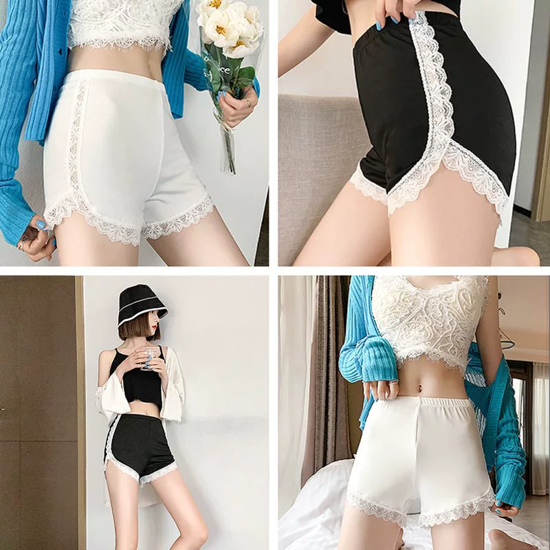 Trousers, lace black protective underware, silk summer base shorts