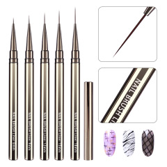 極細ネイルラベルペン金属棒5本セット使いやすい彩色画画画花線筆ネイルラベルネイル専用ブラシ