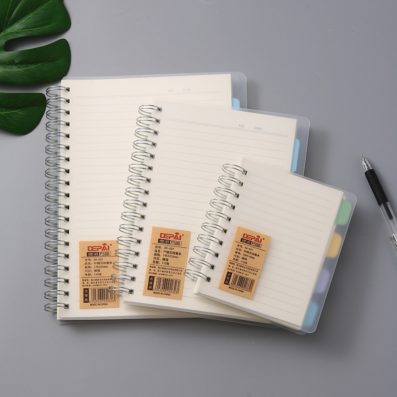 Simple Transparent Cover Coil Notebook Cross-Border High-Value Student Classroom Notebook Business Notepad