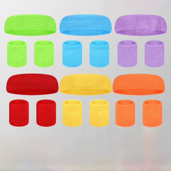 Solid Color Amazon Towel Wristband Three-Piece Set Sports Headband Sweat-Absorbent Protective Gear Colorful Terry Wristband