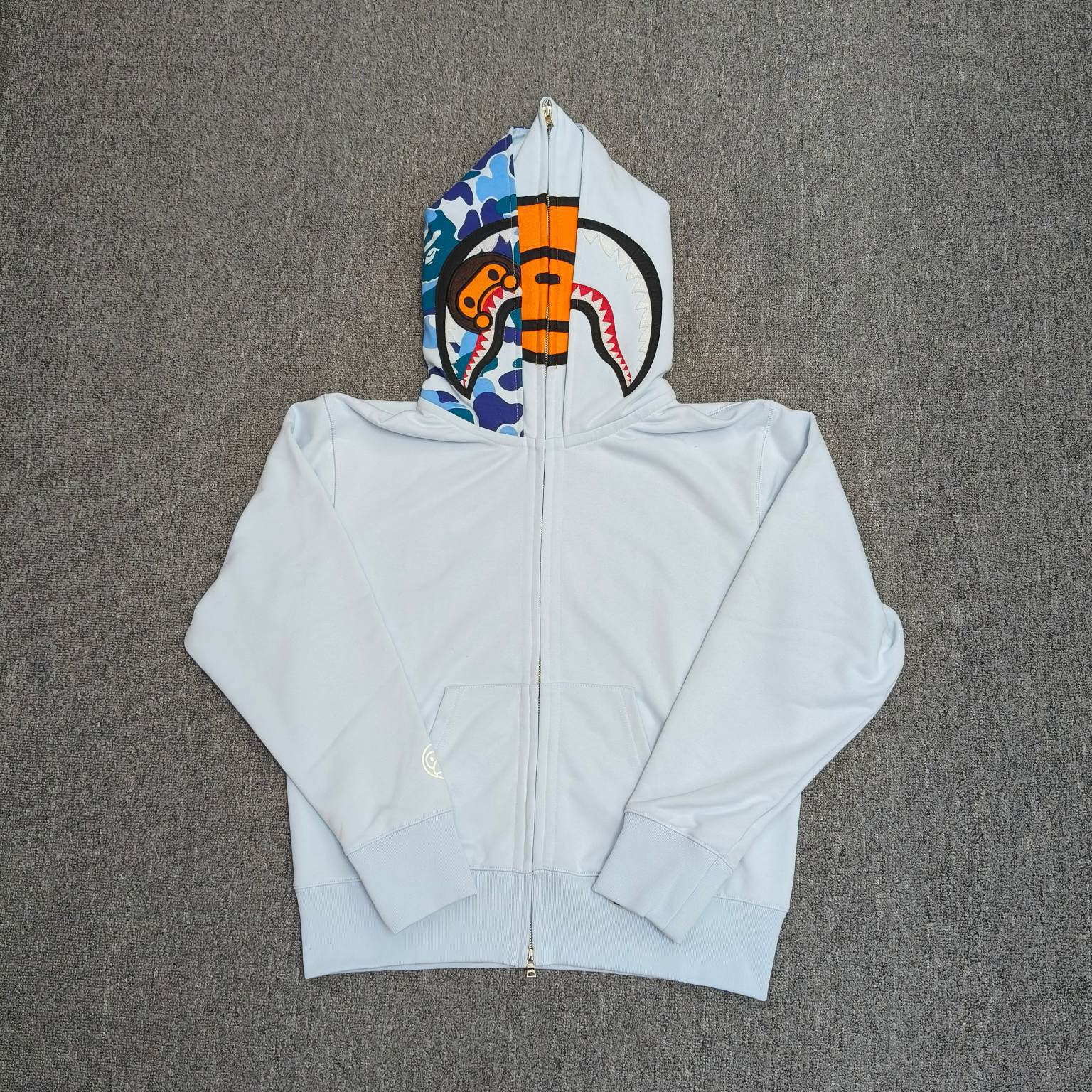 BAPE Shark Hoodie Baby Milo Camo Light Blue