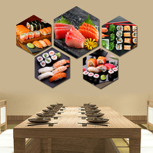 日式餐厅三文鱼刺身美食挂画日本料理寿司店装饰画居酒屋墙面壁画