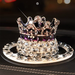Diamond-encrusted Creative Car Ornaments Decorations Ornaments Interior Supplies Aromatherapy Gem Crown Car Perfume Ornaments