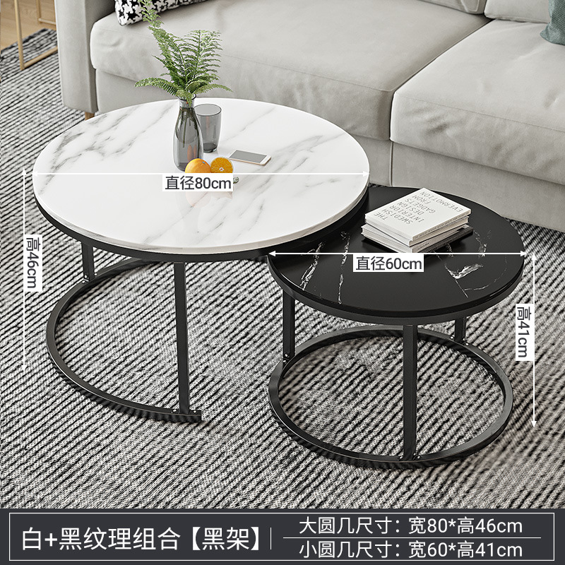 Mesa de centro, sala de estar, hogar, apartamento pequeño, sofá, mesa redonda pequeña, balcón simple, mesa de té de ocio de lujo ligero