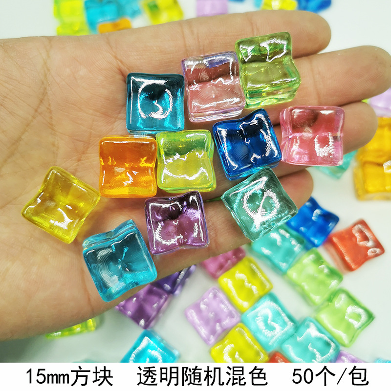 Cubo de hielo falso acrílico simulación cubo de hielo cuadrado transparente partículas de hielo de plástico Barra de piedra de cristal accesorios de tiro