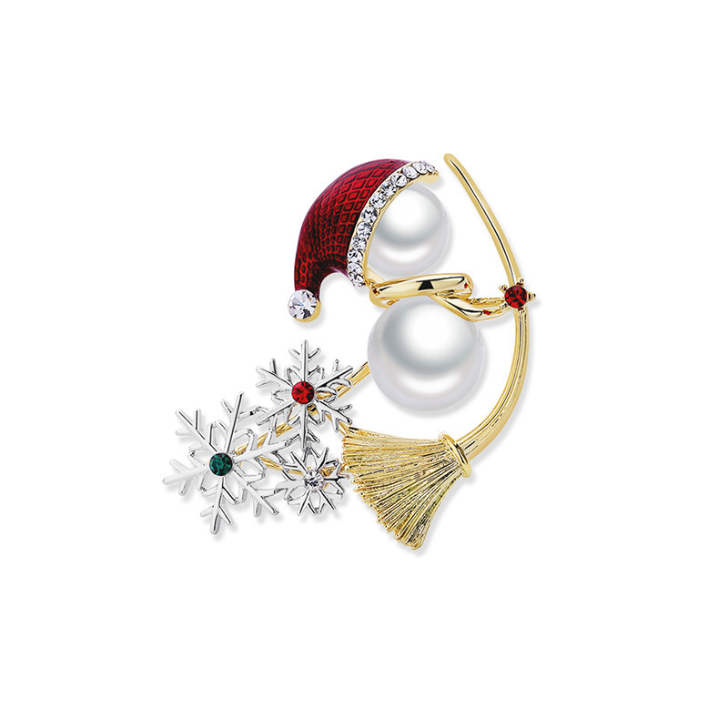 国境を越えたクリスマスブローチ2022クリスマス靴下鈴キャンディークリスマス雪だるま胸花クリスマスツリーブローチ|undefined