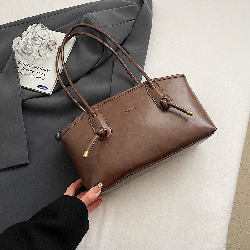 高品質大容量通勤バッグ女性のための 2025 新しい秋と冬のシングルショルダー脇の下バッグニッチライト高級トートバッグ|undefined