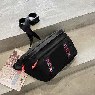 Outdoor sports large capacity girls' chest bag travel storage messenger bag spring new canvas men's waist bag