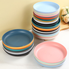 国境を越えた小麦わら皿家庭用20cm 23cm円盤果物料理皿餃子皿食堂ppプラスチック皿