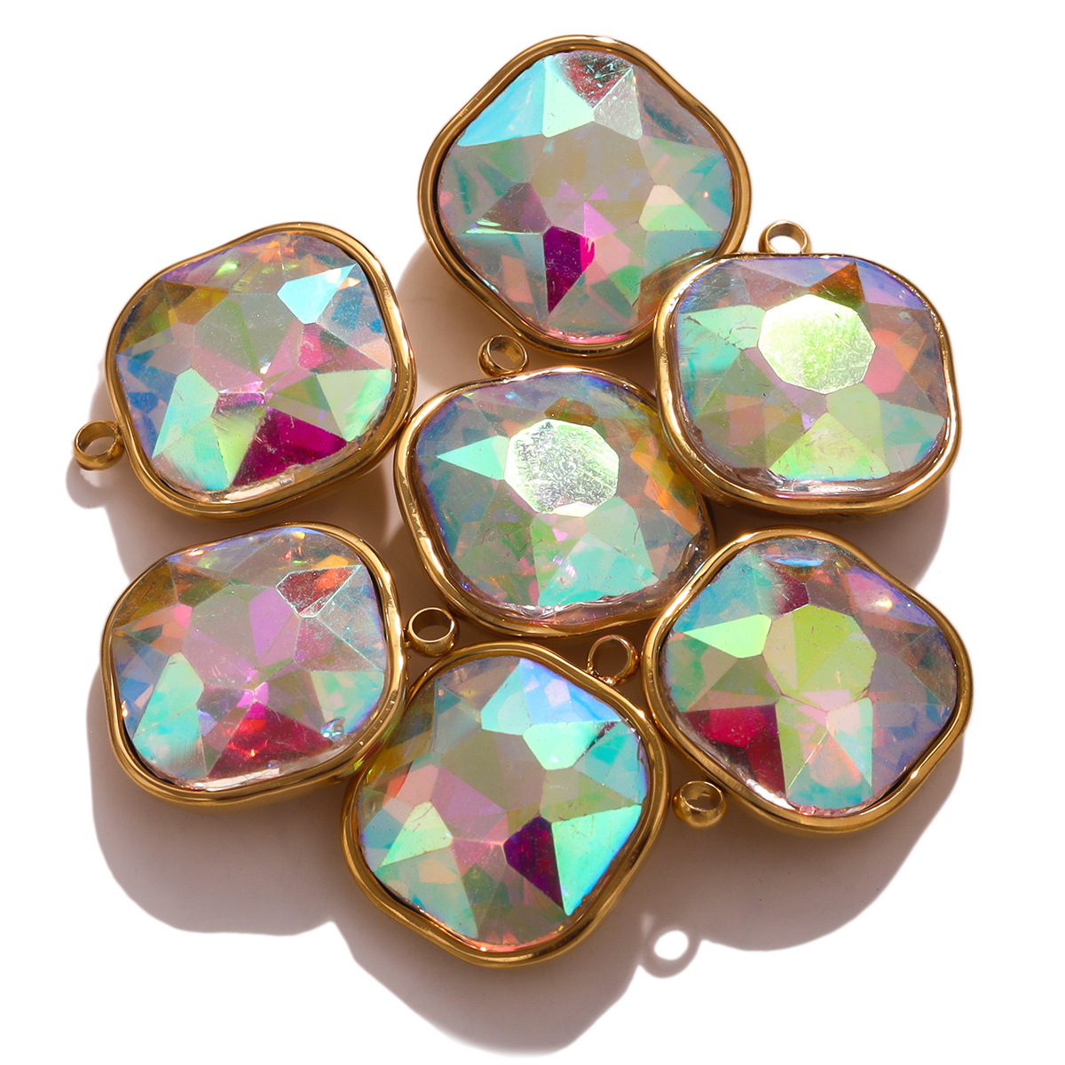 Acero inoxidable cristal colgante mar azul gema color titanio acero colgante collar DIY accesorios de la joyería