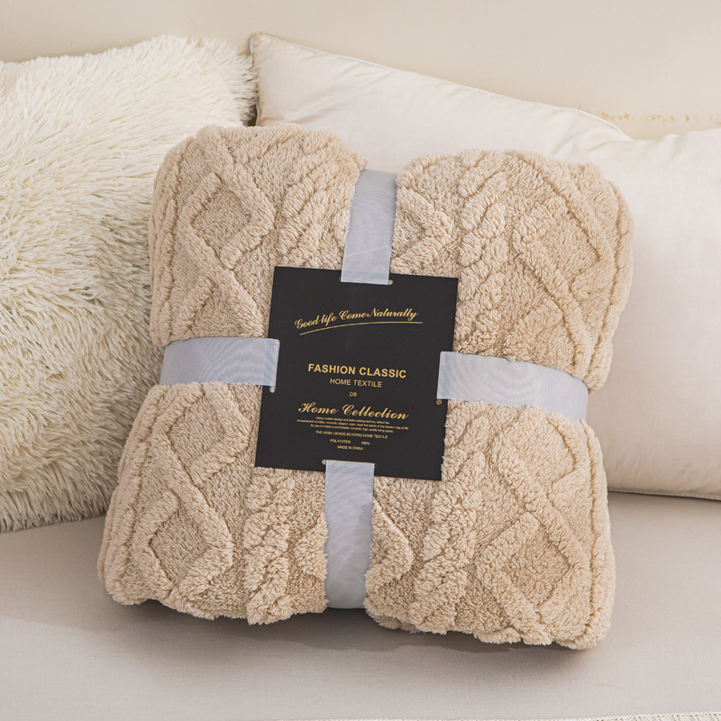 Manta de jacquard de terciopelo de color puro de comercio exterior Manta de franela Manta de cubierta Manta de aire acondicionado de regalo Manta de siesta multifuncional