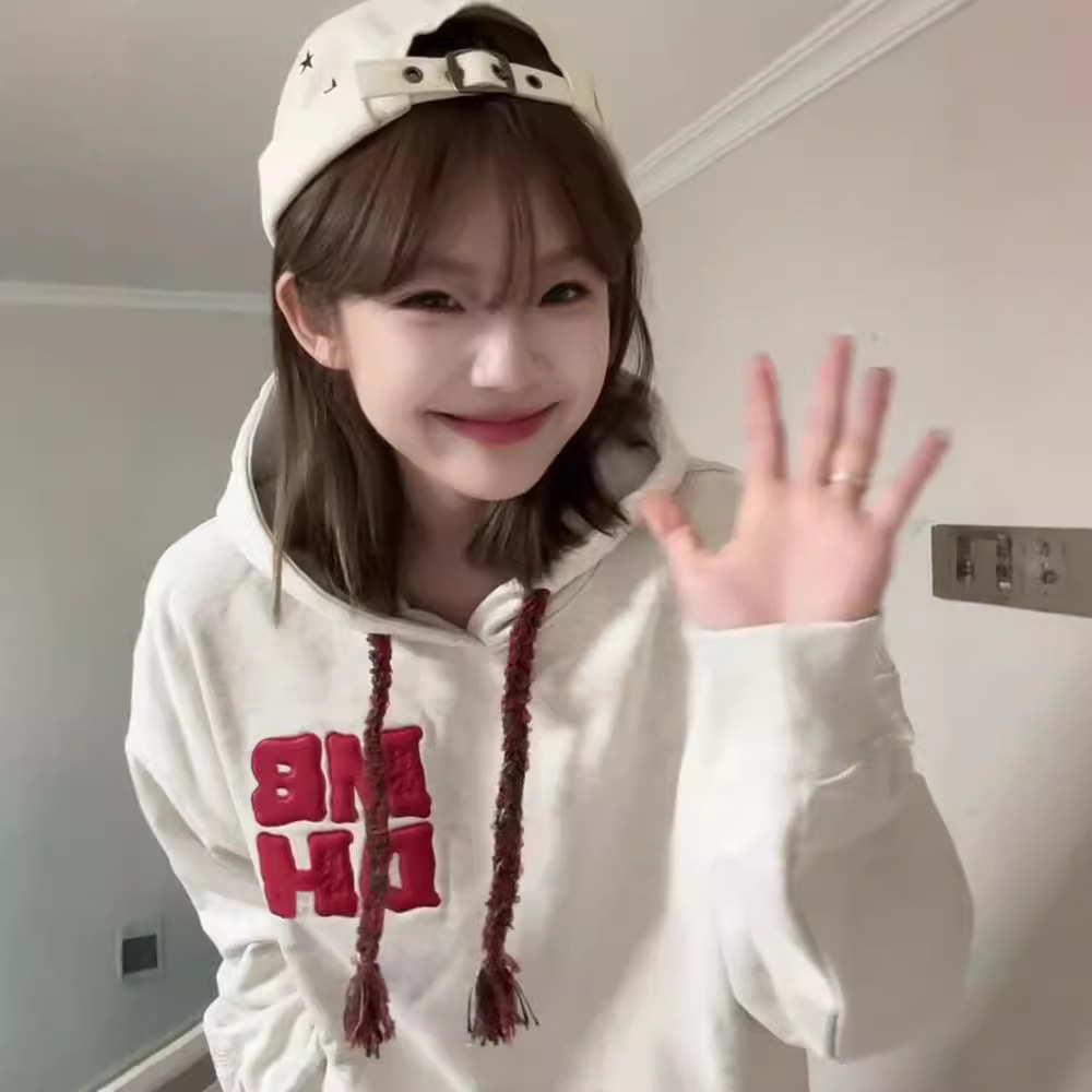 2024 새로운 미국 스타일 하이 스트리트 울 드로우 스트링 여성용 봄과 가을 힙합 유행 브랜드 루즈 커플 재킷