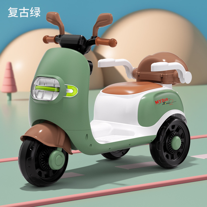 Motocicleta eléctrica para niños triciclo recargable portátil niños y niñas coche eléctrico Carro de bebé coche de juguete 3-8 años