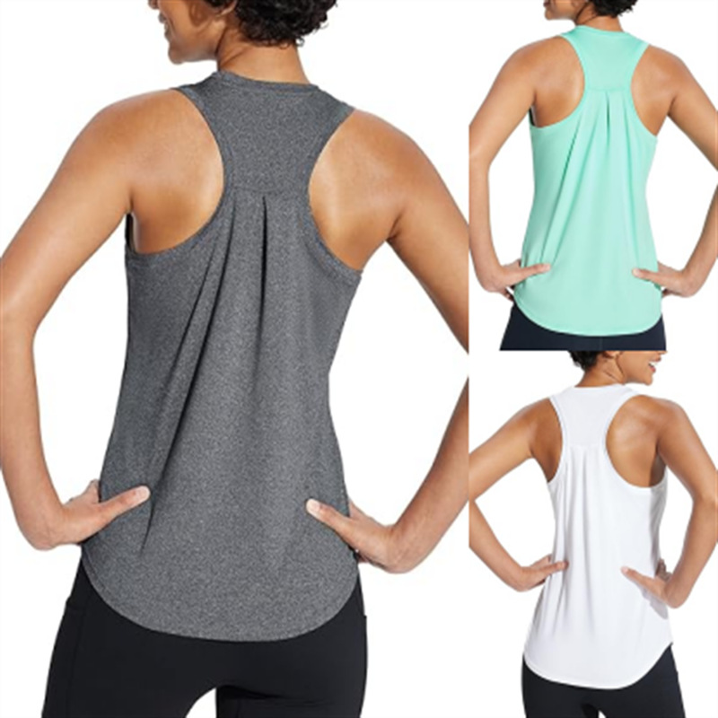 跨境 2024亚马逊欧美外贸新款女装夏季运动背心瑜伽服健身速干t恤