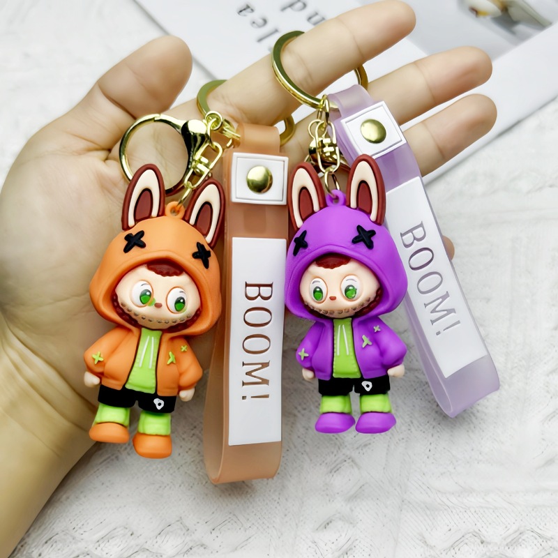 クロスボーダーの布の布の小さいヒツジのキーホルダーの漫画のペンダントのかわいい公仔の柔らかいゴムのlabubuリュックサックは飾ります。|undefined