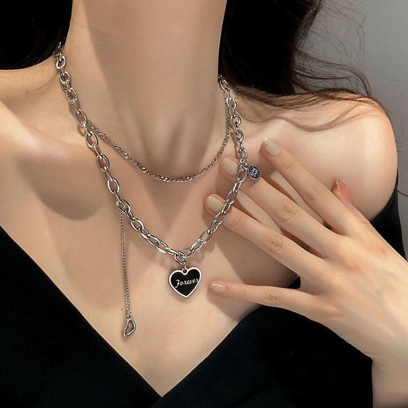 Fashion Sweet Heart Shape Alloy Rhinestone Plating Rhinestones Unisex Necklace display picture 2