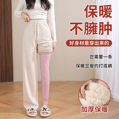 レギンスとベルベットの外に厚いカシミヤ保温ズボンを着て女装した冬服東北超厚女性の高腰綿ズボン
