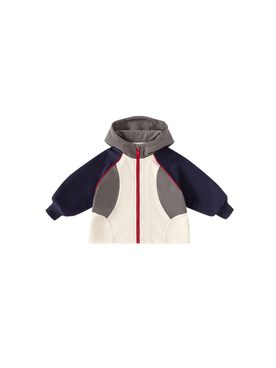 Yoobao ropa infantil chaqueta con capuz para niños otoño y invierno 2025 nuevo estilo coreano chaqueta con capuz con cremallera de color choque chaqueta de otoño para chicas
