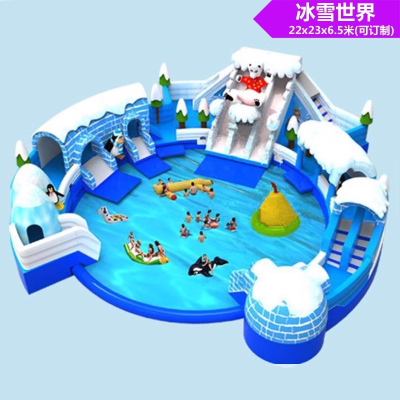 Gran parque acuático infláble fabricante de equipos para niños inflables castillo de agua deslizante soporte móvil piscina