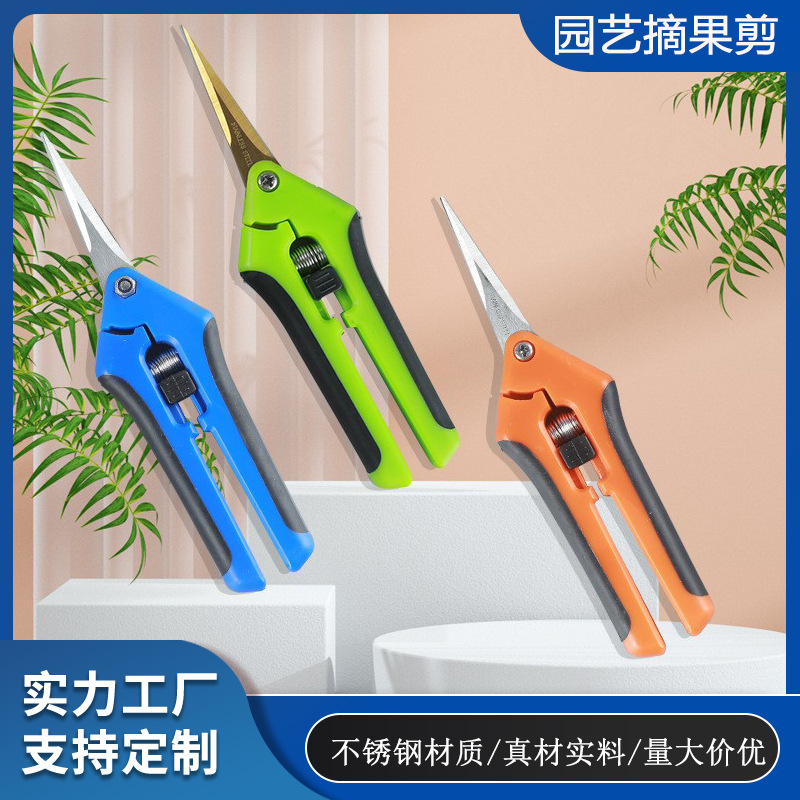 工厂供应多功能尖头直头园艺剪刀园林修枝剪防滑省力花枝树枝剪