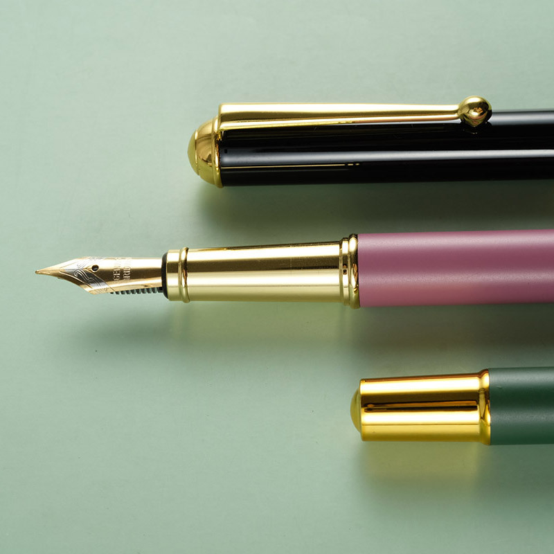Morandi color metal postura estudiante caligrafía pluma al por mayor letras logotipo impreso regalo de negocios pluma conjunto I