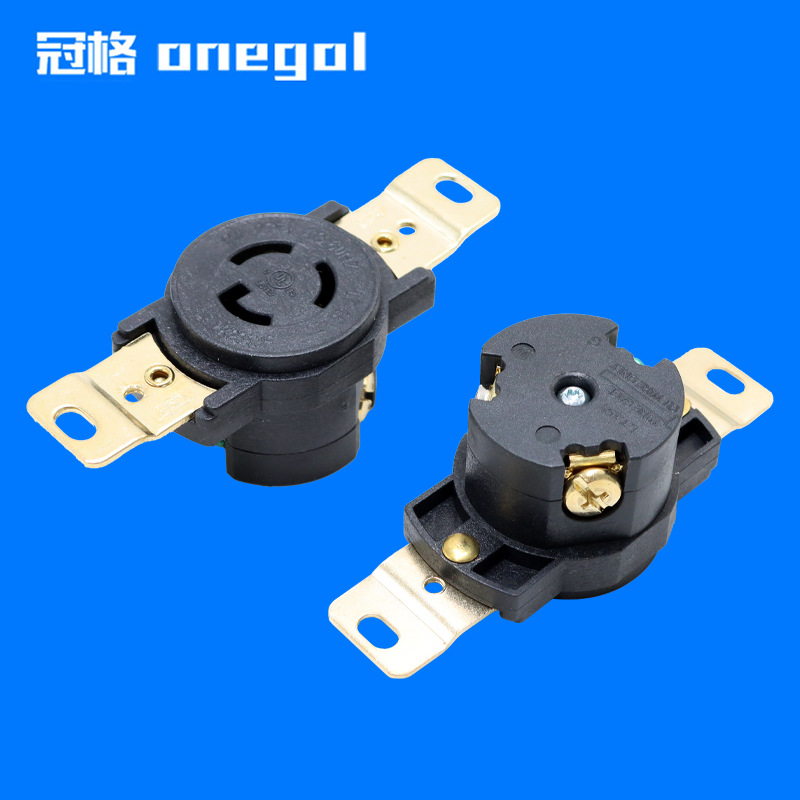 新式升级款上螺丝防松插头免撬三插头小型汽油发电机美规插座