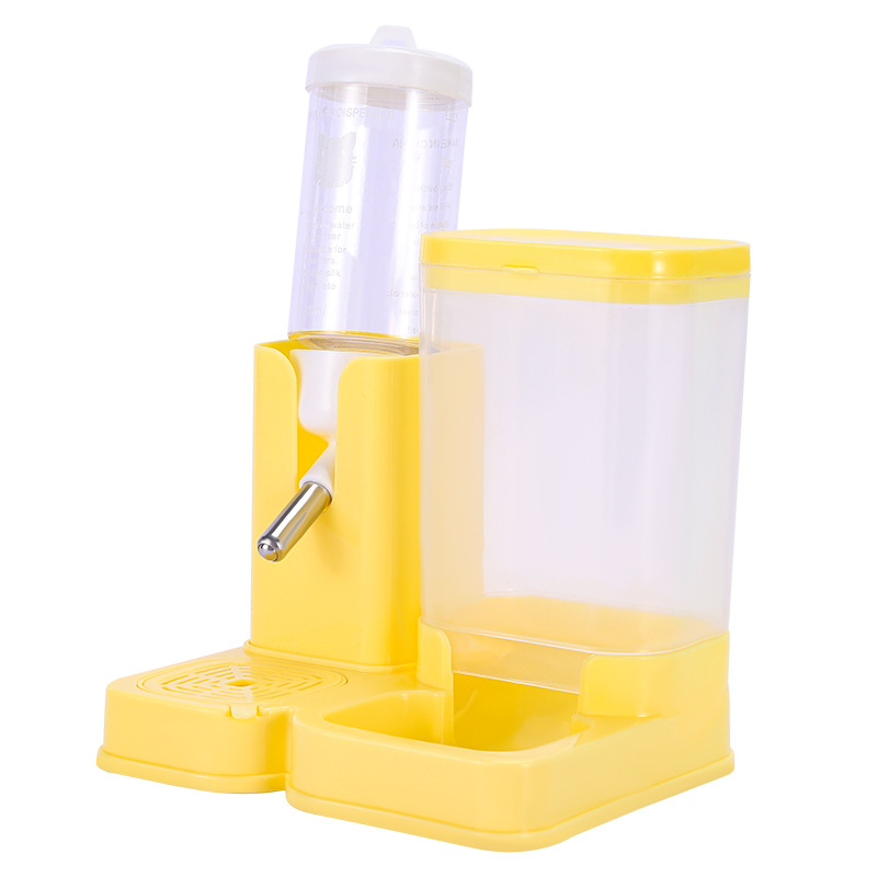 Comedero automático para hámster, dispensador de agua a prueba de fugas, comedero para loros, tazón de comida multifuncional integrado antideslizante para hámster