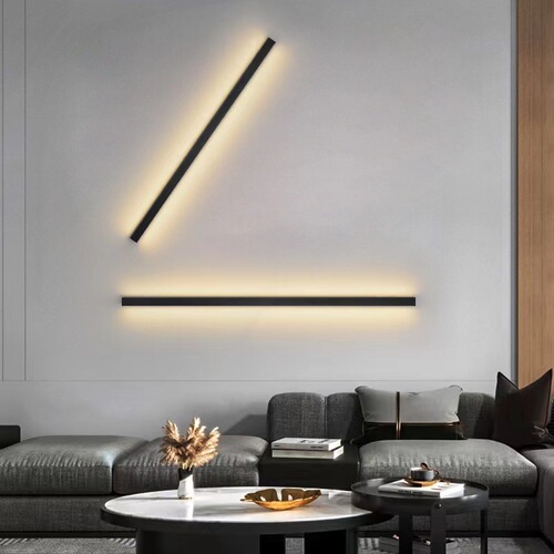 Long strip LED wall lamp minimalist one-word wall lamp modern line corridor bedroom living room background ultra-thin wall lamp