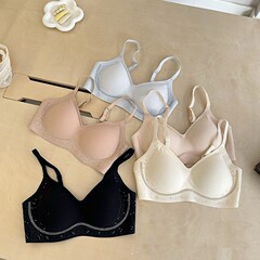 6302#浮雕软支撑固定杯bra提拉养护U型细肩带无痕文胸罩直播工厂