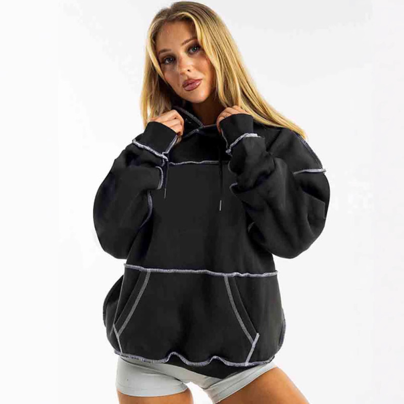 2024 European and American New Sweater Y2K Letter Printing Casual Street Trendy Men's and Women's Hooded Pullover Top