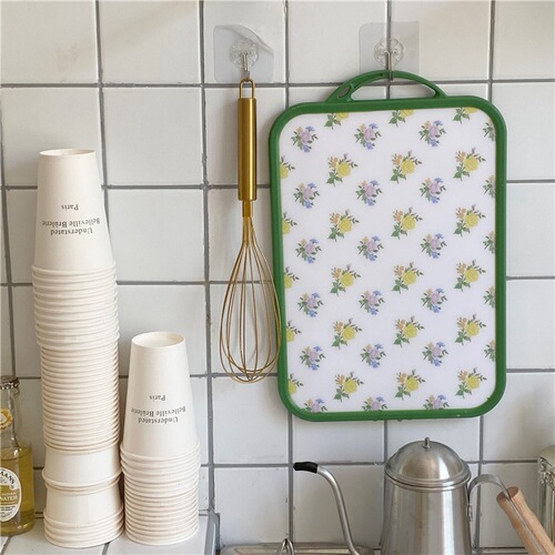 Korean blogger's same retro floral cherry chopping board ins kitchen cutting vegetable and fruit double-sided chopping board photo prop