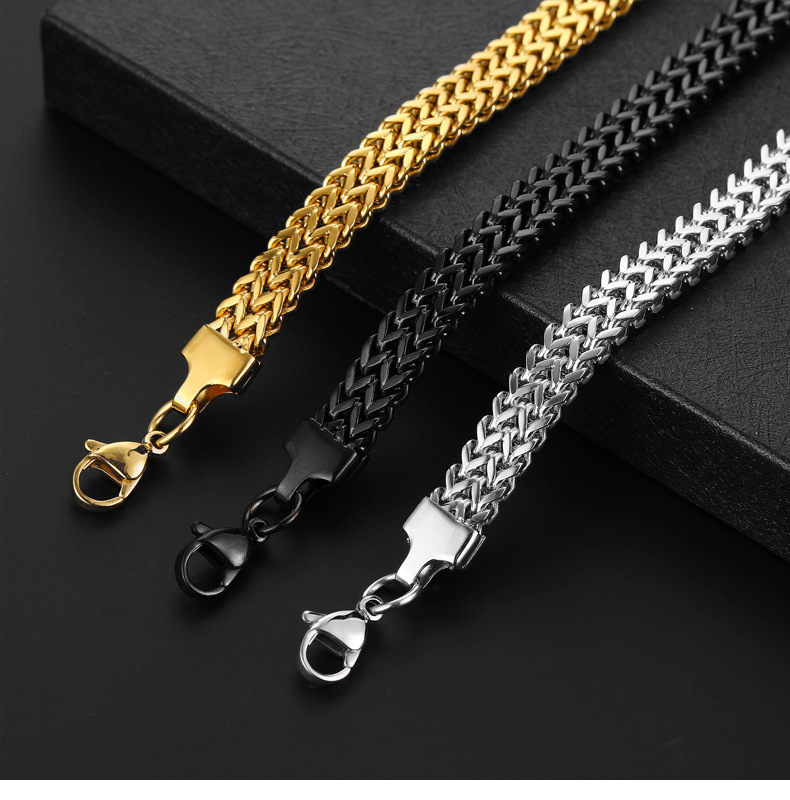 14g Weight Bracelets Classification 304 Stainless Steel Chain Material 1 Piece Quantity Holiday, Daily, Street Occasion 304 Stainless Steel Material Geometric Pattern Men's Gender Plating Design Punk Style Punk Geometric 304 Stainless Steel Plating Men's Bracelets Men's Chain Bracelets 1