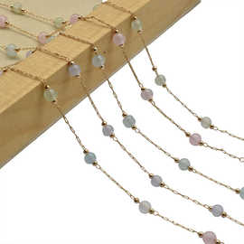 猫眼石混彩纯铜珠链 保色手工编织包包配件 DIY项链手链饰品材料