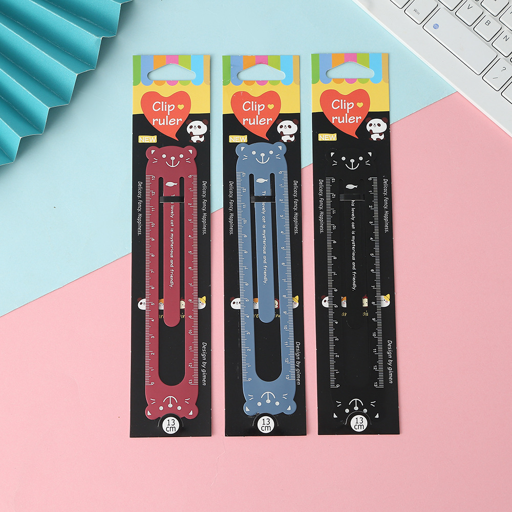 Cartoon Cute Bear Aluminum Bookmark Ruler Creative Multifunctional…